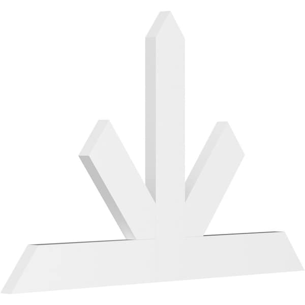 Ekena Millwork Saratoga Architectural Grade PVC Gable Bracket, 60"W x 37 1/2"H x 2"D x 6"F, 15/12 Pitch GBP060X38X0206SAR00 - main
